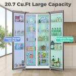 Iceblue 20.7 Cu.Ft. Side-by-side Refrigerators, 36" Full Size Refrigerator, Zoning Temperature Control Beverage Refrigerator with Freezer, Frost Free Beverage Fridge - Black Stainless Steel