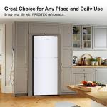 Frestec 12.1 CU' Refrigerator with Freezer, Apartment Size Refrigerator Top Freezer, 2 Door Fridge with Adjustable Thermostat Control, Freestanding, Door Swing, White (FR 1202 WH)