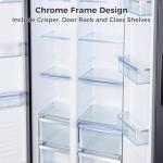 Iceblue 20.7 Cu.Ft. Side-by-side Refrigerators, 36" Full Size Refrigerator, Zoning Temperature Control Beverage Refrigerator with Freezer, Frost Free Beverage Fridge - Black Stainless Steel