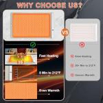 FYY Warming Mat for Food with Heat Resistant Pad, Prevent Countertop Cracks, Keep Meal Warm, Rapid and Full Surface Heating, 6 Temp Settings 6H Timer, Upgraded Rollable Portable Food Warmer Mat Khaki