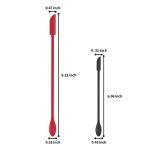 Mini Spatula Silicone Spatula Set - Cuttte 2pcs Small Makeup Scrapers for Cosmetics, Reusable Beauty Tiny Tools, Thin Jar Scraper, Get Last of Makeup Out, Black and Red