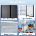 Iceblue 20.7 Cu.Ft. Side-by-side Refrigerators, 36" Full Size Refrigerator, Zoning Temperature Control Beverage Refrigerator with Freezer, Frost Free Beverage Fridge - Black Stainless Steel