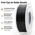 YXPOLYER Flexible PLA Filament Flex PLA Pro 1.75mm 1kg Soft PLA 92A 3D Printer Filament for Bouncy Airless Basketball and Food Safe Food-Grade Stretchy Dog Toy, Raven Black