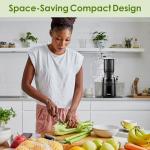 Juicer Machines,Fretta Cold Press Juicer Machines with American-Sourced PCTG Material,Fit Whole Fruits & Vegetables,Easy to Clean,Truly BPA-Free,Classic Black