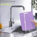 Flexible Cutting Boards, BPA Free Silicone Non-Slip Chopping Mat for Kitchen, Dishwasher Safe & Space-Saving with Hanging Hole (Purple)