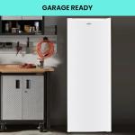 Koolatron Compact Upright Freezer, 5.3 cu ft (150L), White, Manual Defrost Design, Space-Saving Flat Back, Reversible Door, for Home, Apartment, Condo, Cottage