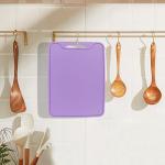Flexible Cutting Boards, BPA Free Silicone Non-Slip Chopping Mat for Kitchen, Dishwasher Safe & Space-Saving with Hanging Hole (Purple)