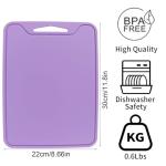 Flexible Cutting Boards, BPA Free Silicone Non-Slip Chopping Mat for Kitchen, Dishwasher Safe & Space-Saving with Hanging Hole (Purple)