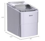 Silonn Ice Makers Countertop, 9 Cubes Ready in 6 Mins, 26lbs in 24Hrs, Self-Cleaning Ice Machine with Ice Scoop and Basket, 2 Sizes of Bullet Ice for Home Kitchen Office Bar Party, Sliver