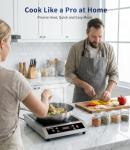 Stainless Steel Induction Cooktop, Professional-Grade Induction Cooker with Precise Temperature Control,Portable Countertop Burner with UL Certified, 10 Hours Timer Powerful 1800W Hot Plate