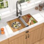 Talllor 28x19 Black Undermount Kitchen Sink, Granite Composite Single Bowl Workstation All-In One Kitchen Sink, Classic Quartz Composite Sinks with Mixing Bowl, Pasta Strainer #TLGU-127