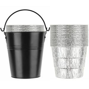 15-Pack Liners & Replacement Traeger HDW152 Drip Grease Bucket for Traeger 20/22/34, Pit Boss, etc Pellets Smoke (Black 15)