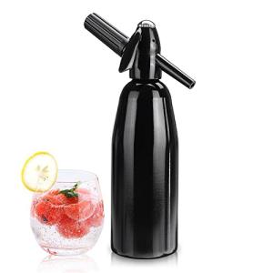 ALIMOTA Soda Siphon – Premium Portable Soda Maker, Versatile Sparkling Water Maker, Effortless Soda Maker, Compatible with Soda Streaming Maker CO2 Tanks, for Fresh Homemade Soda Water(Black)