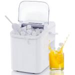 KMFurnila Ice Makers Countertop, Portable Ice Machine with Handle, 6 Mins 9 Bullet Ice Cubes with Basket and Scoop, 26lbs in 24Hrs, Auto-Cleaning, for Home, Kitchen, RV, Camping, White