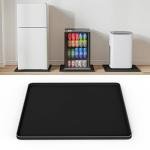 NAMTSO Mini Fridge Mat for Floor Protector - Mini Fridge Drip Tray with Raised Edge Leak Proof, Non-Slip Under Refrigerator Silicone Mat for Portable AC, Ice Maker, Water Cooler, Black, 19.7"x19.7"