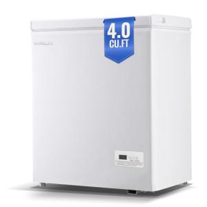 DEMULLER White Chest Freezer Small Deep Freezers with Two Baskets Mini Size & Spacious Capacity, Precise Electronic Panel & Accurate to 1℉