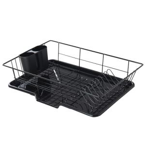 Compact 3-Piece Dish Drainer Set with Cutlery Holder