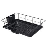 Compact 3-Piece Dish Drainer Set with Cutlery Holder