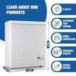 DEMULLER White Chest Freezer Small Deep Freezers with Two Baskets Mini Size & Spacious Capacity, Precise Electronic Panel & Accurate to 1℉