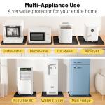 NAMTSO Mini Fridge Mat for Floor Protector - Mini Fridge Drip Tray with Raised Edge Leak Proof, Non-Slip Under Refrigerator Silicone Mat for Portable AC, Ice Maker, Water Cooler, Black, 19.7"x19.7"