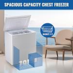 DEMULLER White Chest Freezer Small Deep Freezers with Two Baskets Mini Size & Spacious Capacity, Precise Electronic Panel & Accurate to 1℉