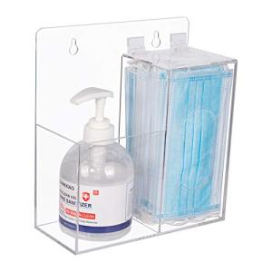 Acrylic Mask and Sanitizer Dispenser Holder Stand