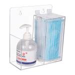 Acrylic Mask and Sanitizer Dispenser Holder Stand