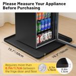 NAMTSO Mini Fridge Mat for Floor Protector - Mini Fridge Drip Tray with Raised Edge Leak Proof, Non-Slip Under Refrigerator Silicone Mat for Portable AC, Ice Maker, Water Cooler, Black, 19.7"x19.7"