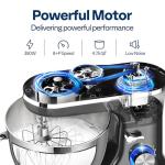 VIVOHOME 4.75 Quart Stand Mixer, 8 Speed Kitchen Electric Food Mixer, Household Stand Mixer for Baking, Cake, Bread with Beater, Dough Hook, Wire Whip and Egg Separator, Gray