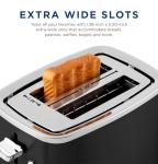GE 2 Slice Black Stainless Steel Toaster, Extra Wide Slots for Toasting Bagels, Breads, Waffles & More, 7 Adjustable Shade Settings, Removable Crumb Tray, Countertop Kitchen Essentials, 850 Watts