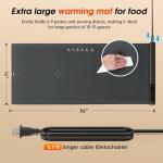 Warming Mat For Food Extra Large- 36"x16" Electric Warming Trays for Buffets Party, Food Warmers For Thanksgiving, Christmas House Warming Gift, Portable Heating Mat with 9 Temp Settings & 6H Timer
