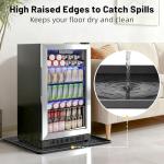 NAMTSO Mini Fridge Mat for Floor Protector - Mini Fridge Drip Tray with Raised Edge Leak Proof, Non-Slip Under Refrigerator Silicone Mat for Portable AC, Ice Maker, Water Cooler, Black, 19.7"x19.7"