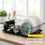 Compact 3-Piece Dish Drainer Set with Cutlery Holder