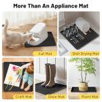 NAMTSO Mini Fridge Mat for Floor Protector - Mini Fridge Drip Tray with Raised Edge Leak Proof, Non-Slip Under Refrigerator Silicone Mat for Portable AC, Ice Maker, Water Cooler, Black, 19.7"x19.7"