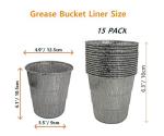 15-Pack Liners & Replacement Traeger HDW152 Drip Grease Bucket for Traeger 20/22/34, Pit Boss, etc Pellets Smoke (Black 15)