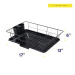 Compact 3-Piece Dish Drainer Set with Cutlery Holder