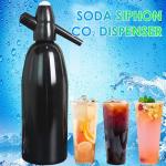 ALIMOTA Soda Siphon – Premium Portable Soda Maker, Versatile Sparkling Water Maker, Effortless Soda Maker, Compatible with Soda Streaming Maker CO2 Tanks, for Fresh Homemade Soda Water(Black)