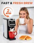 Horavie Single Serve Coffee Maker with Built-in Grinder, Fast Brew 6-16oz Single Cup for Whole Beans, Grounds, K-Cup, Grind and Brew Coffee Maker with 47oz Water Tank, Descaling Alert, Black