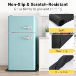 NAMTSO Mini Fridge Mat for Floor Protector - Mini Fridge Drip Tray with Raised Edge Leak Proof, Non-Slip Under Refrigerator Silicone Mat for Portable AC, Ice Maker, Water Cooler, Black, 19.7"x19.7"