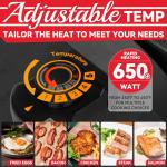 SugarWhisk 8-inch Ceramic Coated Electric Skillet with Lid, Non Stick Skillet Griddle Pan Electric, Rapid Heat Up, 650W, Breakfast Skillet, Kitchen Appliances for Cooking, Graphite