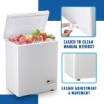 DEMULLER White Chest Freezer Small Deep Freezers with Two Baskets Mini Size & Spacious Capacity, Precise Electronic Panel & Accurate to 1℉
