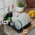 Compact 3-Piece Dish Drainer Set with Cutlery Holder