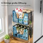 Trysea Magnetic Shelf for Fridge,Magnetic Shelves for the Side of the Refrigerator,Magnetic Fruit Basket for Fridge,Spice Rack Side of Fridge magnet,Magnetic Laundry Storage