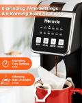 Horavie Single Serve Coffee Maker with Built-in Grinder, Fast Brew 6-16oz Single Cup for Whole Beans, Grounds, K-Cup, Grind and Brew Coffee Maker with 47oz Water Tank, Descaling Alert, Black