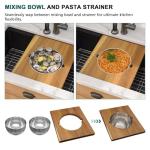 Talllor 28x19 Black Undermount Kitchen Sink, Granite Composite Single Bowl Workstation All-In One Kitchen Sink, Classic Quartz Composite Sinks with Mixing Bowl, Pasta Strainer #TLGU-127