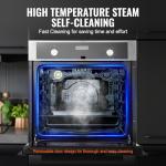 VEVOR Wall Oven, 24 inch Electric Built-in Wall Oven with 9 Cooking Functions, 2.68 Cu.Ft Convection Wall Oven with Digital Timer, Electric Single Wall Oven with Baking Rack and Tray, for Kitchen