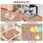 Silicone Pastry Mat - 26"x16" Non Slip Baking Mat with Measurements, Extra Large Dough Mats for Counter, Ideal for Rolling Dough, Fondant, Pizza, Pie, Cookies