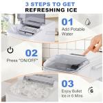 KMFurnila Ice Makers Countertop, Portable Ice Machine with Handle, 6 Mins 9 Bullet Ice Cubes with Basket and Scoop, 26lbs in 24Hrs, Auto-Cleaning, for Home, Kitchen, RV, Camping, White