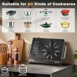 Cooksir Single Burner Electric Cooktop - 110V Portable One Burner Hot Plate 1800W, Countertop Electric Stove top for Home, Camping, RV, Timer, Child Lock, Steam, BBQ, Stir Fry, 110-120V Plug in