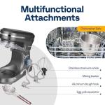 VIVOHOME 4.75 Quart Stand Mixer, 8 Speed Kitchen Electric Food Mixer, Household Stand Mixer for Baking, Cake, Bread with Beater, Dough Hook, Wire Whip and Egg Separator, Gray